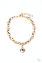 Load image into Gallery viewer, True Love Trinket Gold Heart Necklace and Truly Lovely Heart Bracelet Set Paparazzi-458
