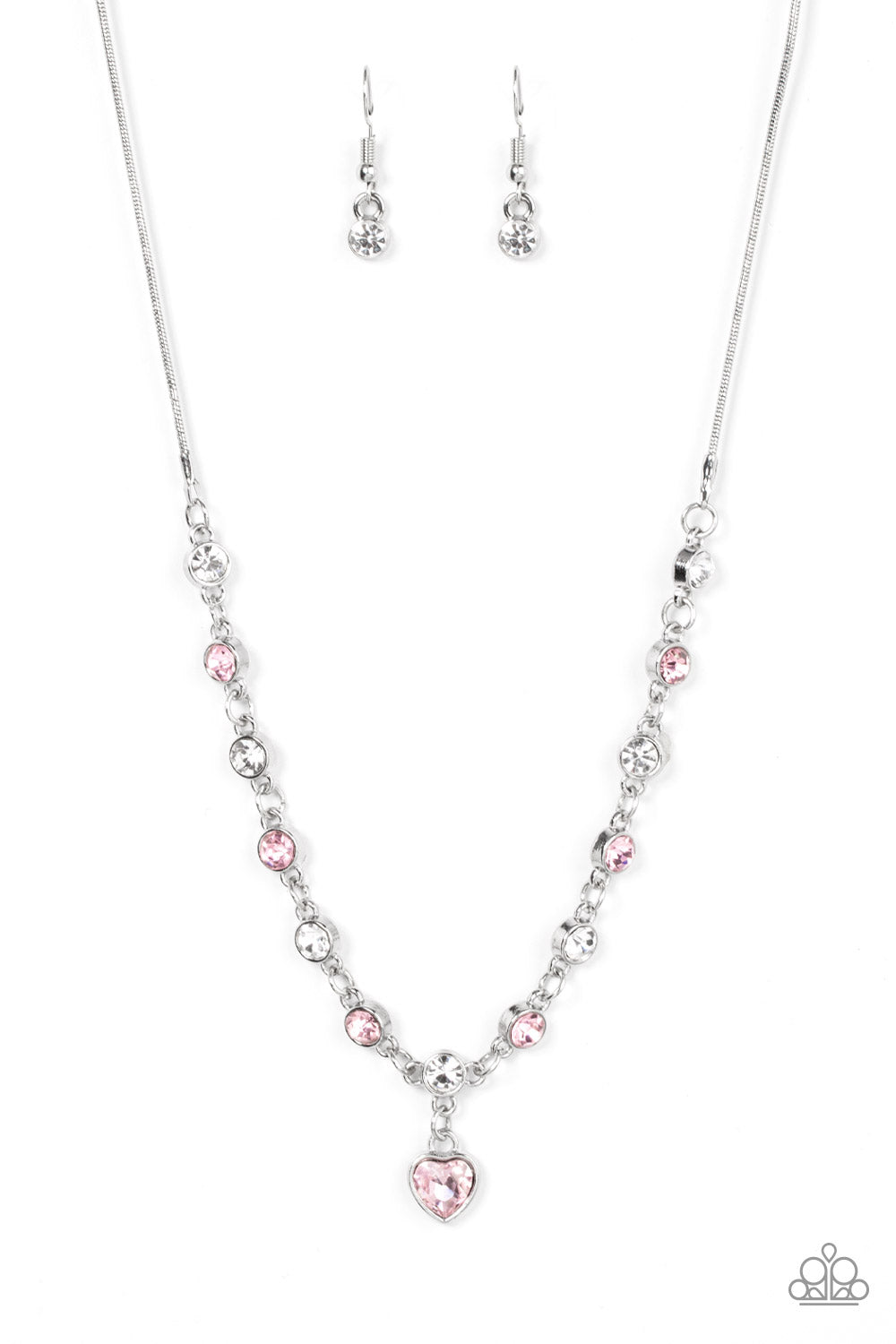 True Love Trinket Necklace and Truly Love Bracelet set Pink Paparazzi-445