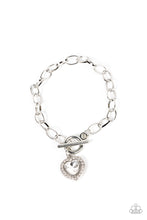 Load image into Gallery viewer, Till DAZZLE Do Us Part White Heart Bracelet Paparazzi-466
