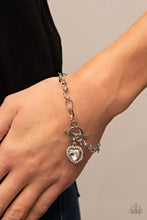 Load image into Gallery viewer, Till DAZZLE Do Us Part White Heart Bracelet Paparazzi-466
