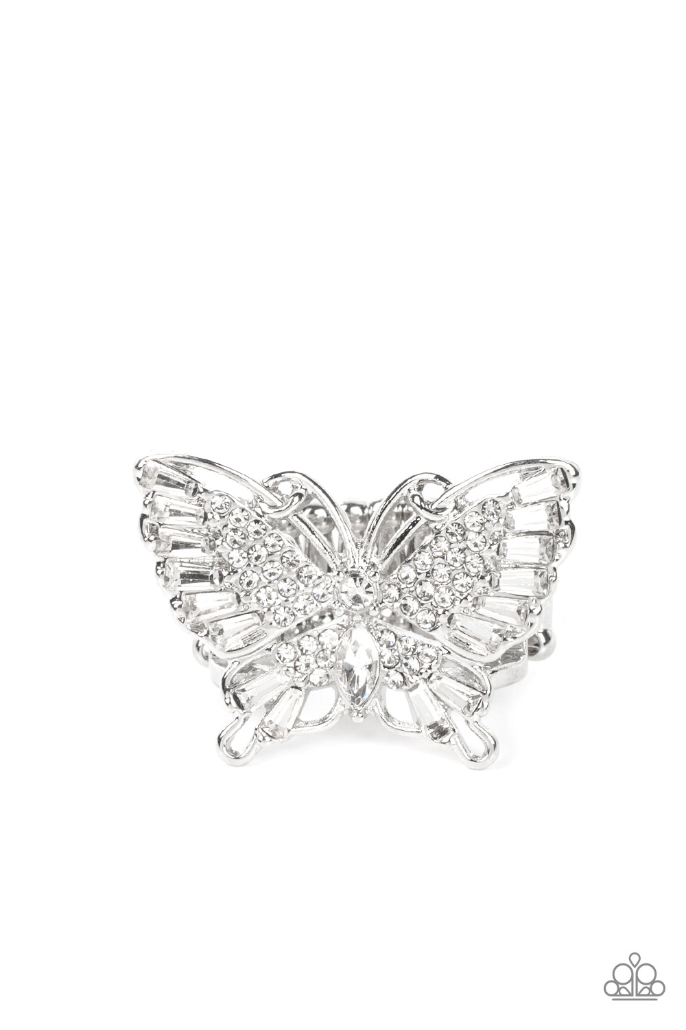 Fearless Flutter White Ring Paparazzi-565