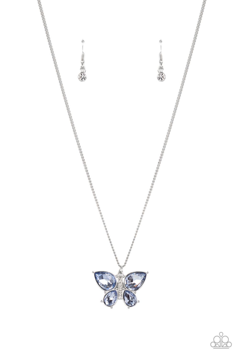 Free-Flying Flutter Blue Butterfly Necklace Paparazzi-594