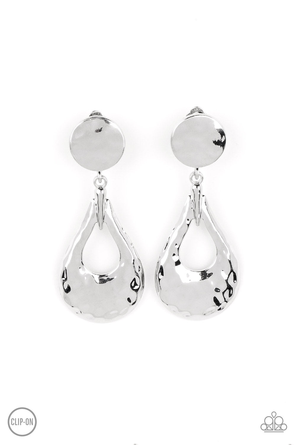 Metallic Magic ClipOn Silver Earrings Paparazzi-583