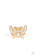 Load image into Gallery viewer, Fearless Flutter Gold Butterfly Ring Paparazzi-580
