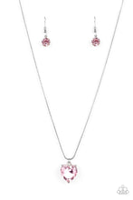 Load image into Gallery viewer, Smitten with Style Pink Heart Necklace Paparazzi-668
