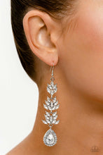 Load image into Gallery viewer, Water Lily Whimsy White Rhinestone Earrings Paparazzi-708
