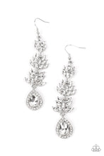 Load image into Gallery viewer, Water Lily Whimsy White Rhinestone Earrings Paparazzi-708
