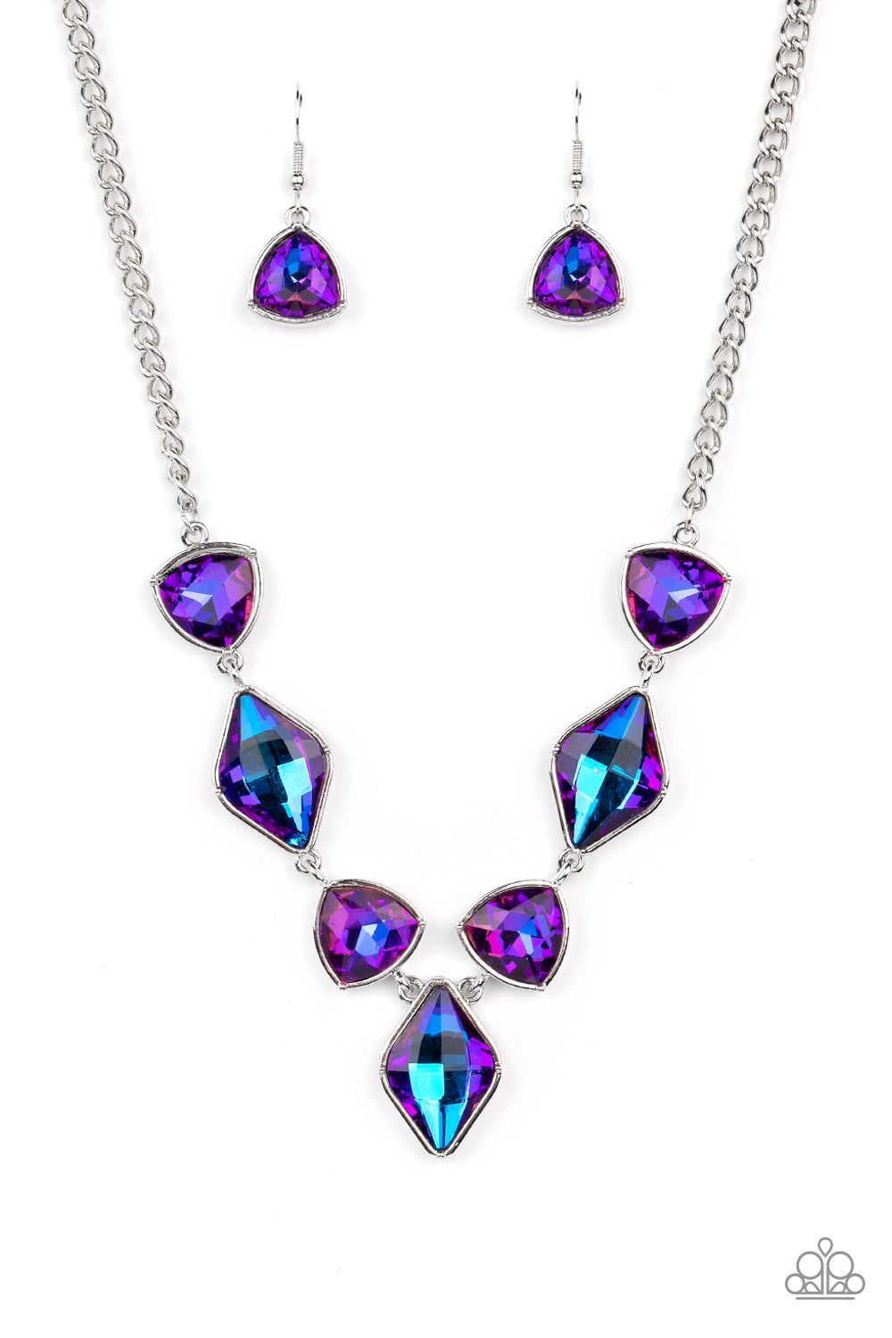 Glittering Geometrics Purple Necklace Paparazzi-644