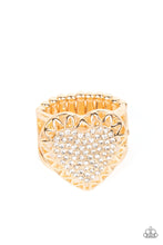 Load image into Gallery viewer, Romantic Escape Gold HEART Ring Paparazzi-649
