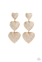 Load image into Gallery viewer, Couples Retreat Gold Heart Earrings Paparazzi-674
