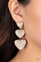 Load image into Gallery viewer, Couples Retreat Gold Heart Earrings Paparazzi-674
