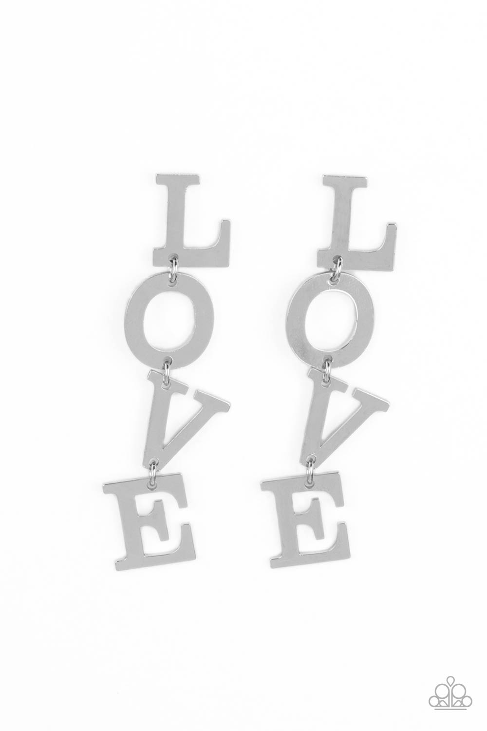 L-O-V-E - Silver Earrings Paparazzi-660