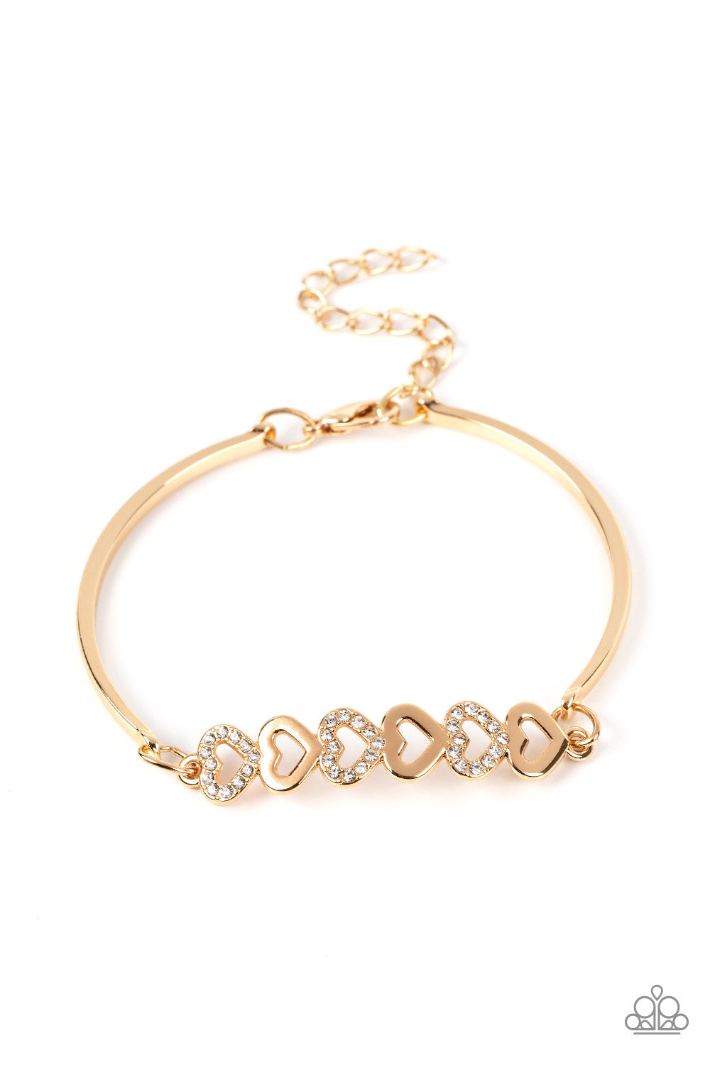 Attentive Admirer Gold Heart Bracelet Paparazzi-677