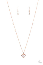 Load image into Gallery viewer, Effulgently Engaged Rose Gold Heart Necklace Paparazzi-693
