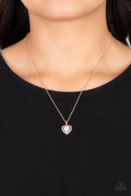 Load image into Gallery viewer, Effulgently Engaged Rose Gold Heart Necklace Paparazzi-693
