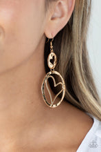 Load image into Gallery viewer, Enchanting Echo Gold Heart Earrings Paparazzi-680
