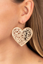 Load image into Gallery viewer, Fairest in the Land Gold Heart Earrings Paparazzi-691
