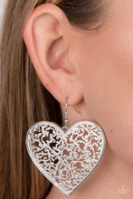 Load image into Gallery viewer, Fairest in the Land Silver Heart Earrings Paparazzi-674
