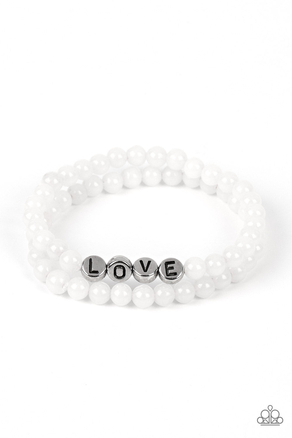 Devoted Dreamer White Love Beaded Bracelet Paparazzi-661