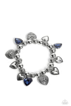 Load image into Gallery viewer, Charming Crush Blue Heart Charm Bracelet Paparazzi-686
