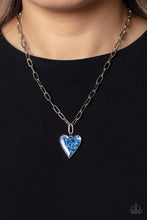 Load image into Gallery viewer, Kiss and SHELL Blue Heart Necklace Paparazzi-716
