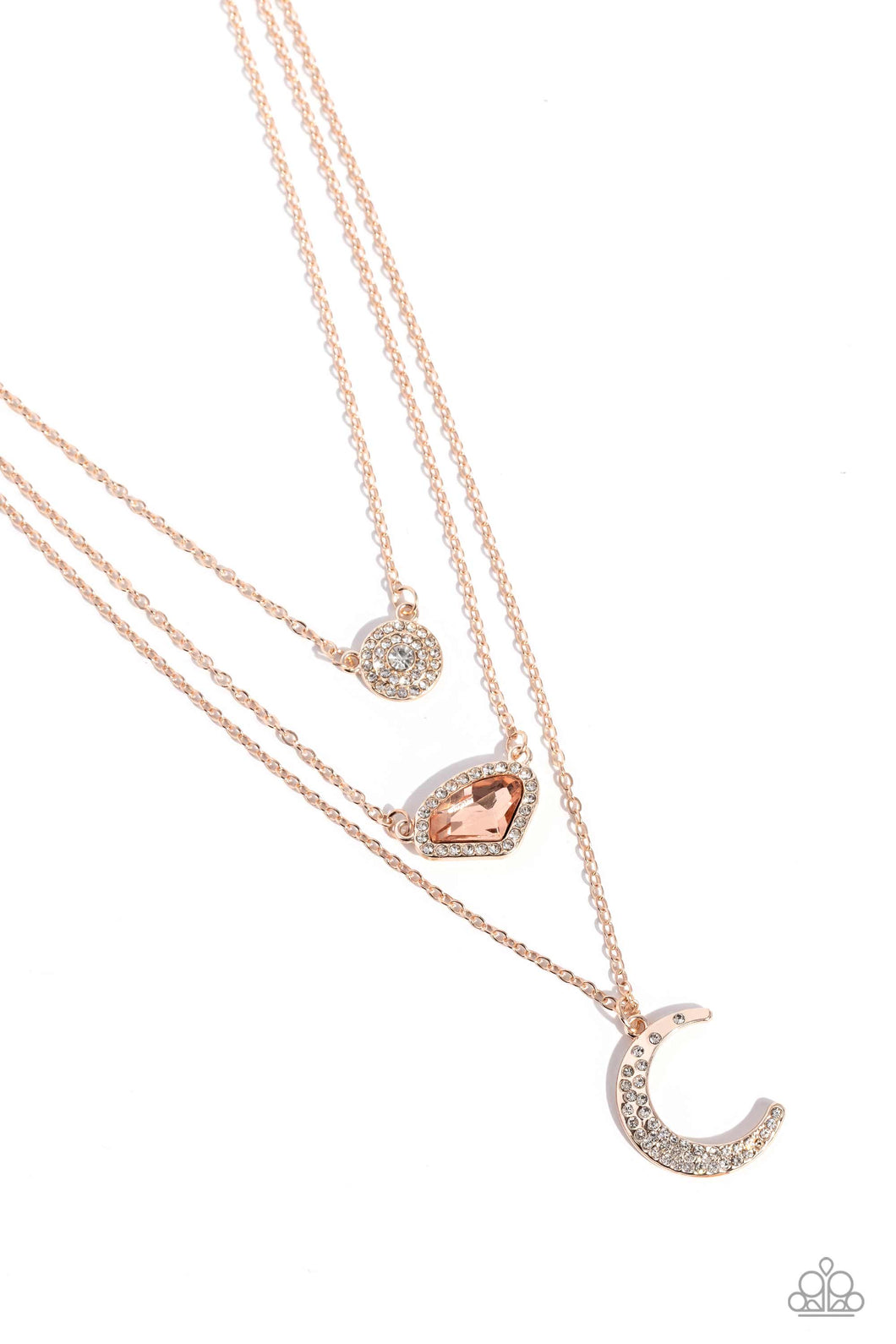 Lunar Lineup Rose Gold Necklace Paparazzi-758