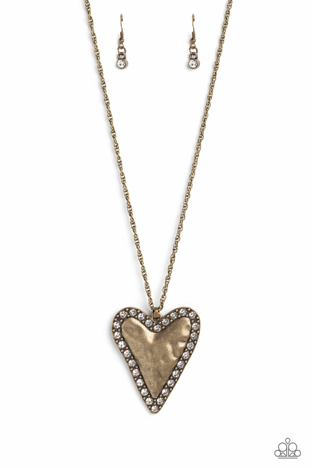 Radiant Romeo - Brass Heart Necklace Paparazzi-749