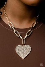 Load image into Gallery viewer, Roadside Romance Gold Heart Necklace Paparazzi-714
