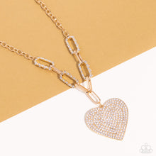 Load image into Gallery viewer, Roadside Romance Gold Heart Necklace Paparazzi-714
