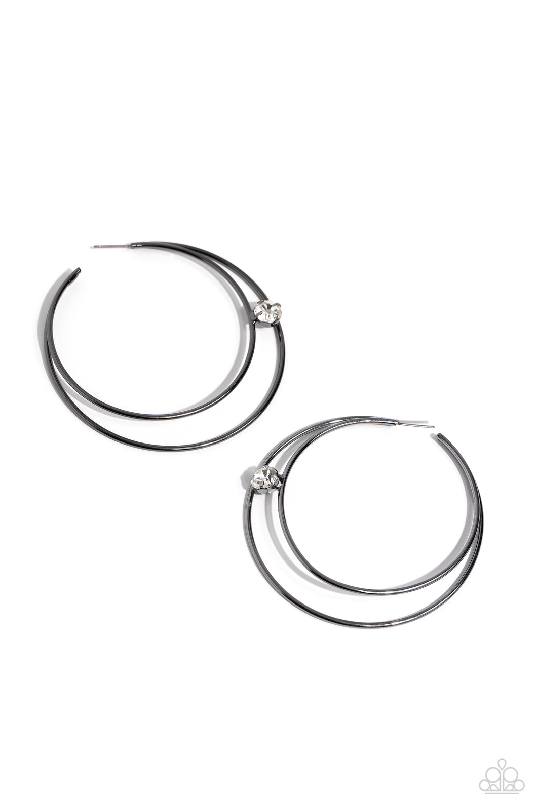 Theater HOOP Earrings Black Paparazzi- 754