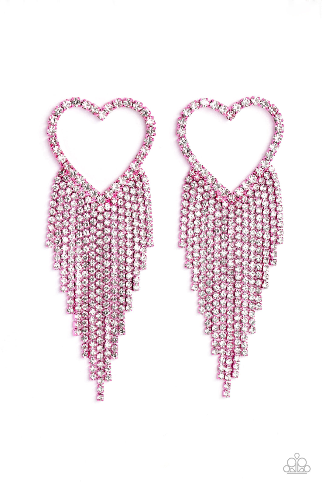 Sumptuous Sweethearts - Pink Heart Earrings Paparazzi-744