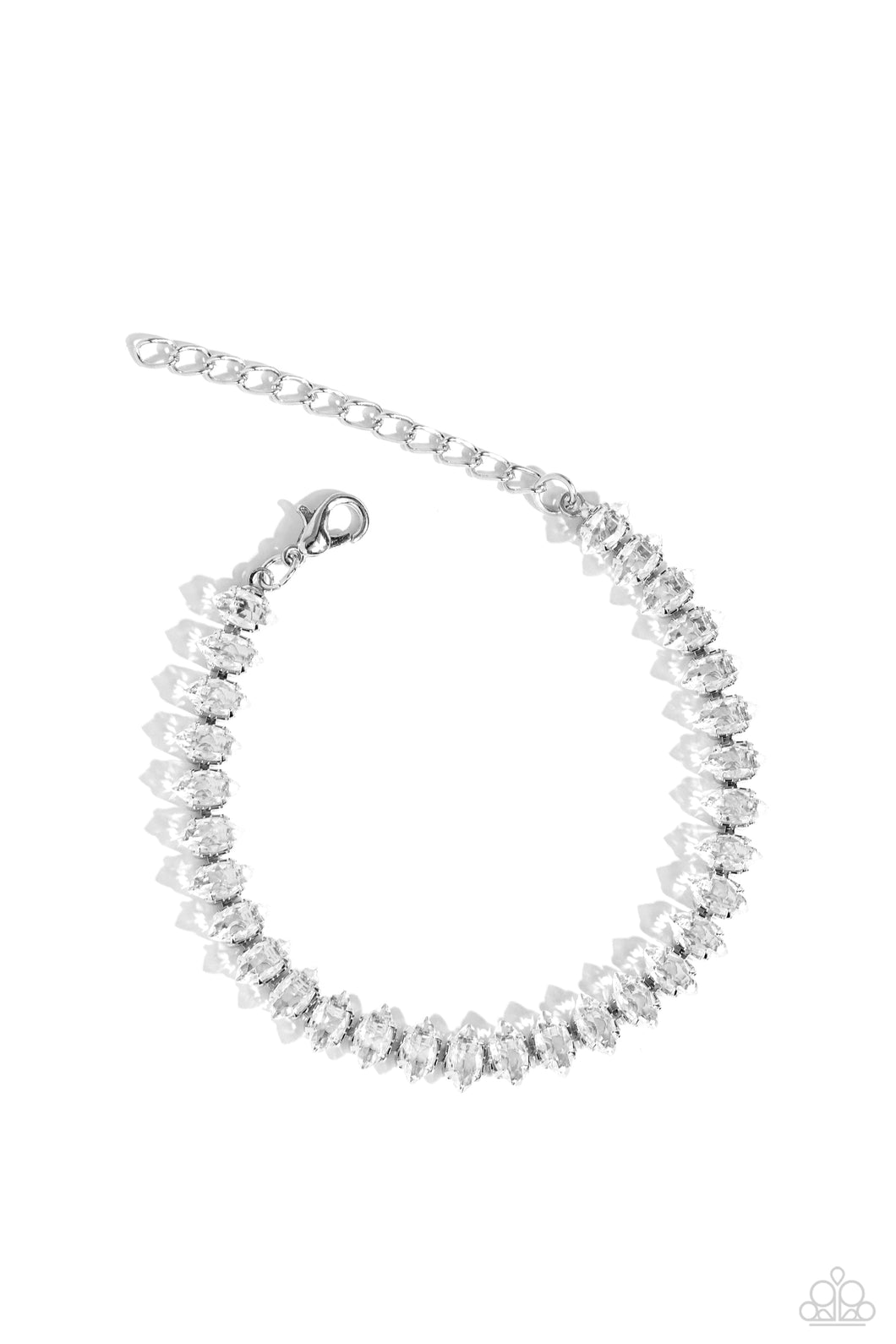 Marquise Masterpiece White Bracelet Paparazzi-831