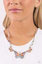 Load image into Gallery viewer, The FLIGHT Direction Orange Butterfly Necklace Paparazzi-762
