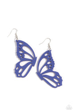 Load image into Gallery viewer, WING of the World Blue Butterfly Earrings Paparazzi-785
