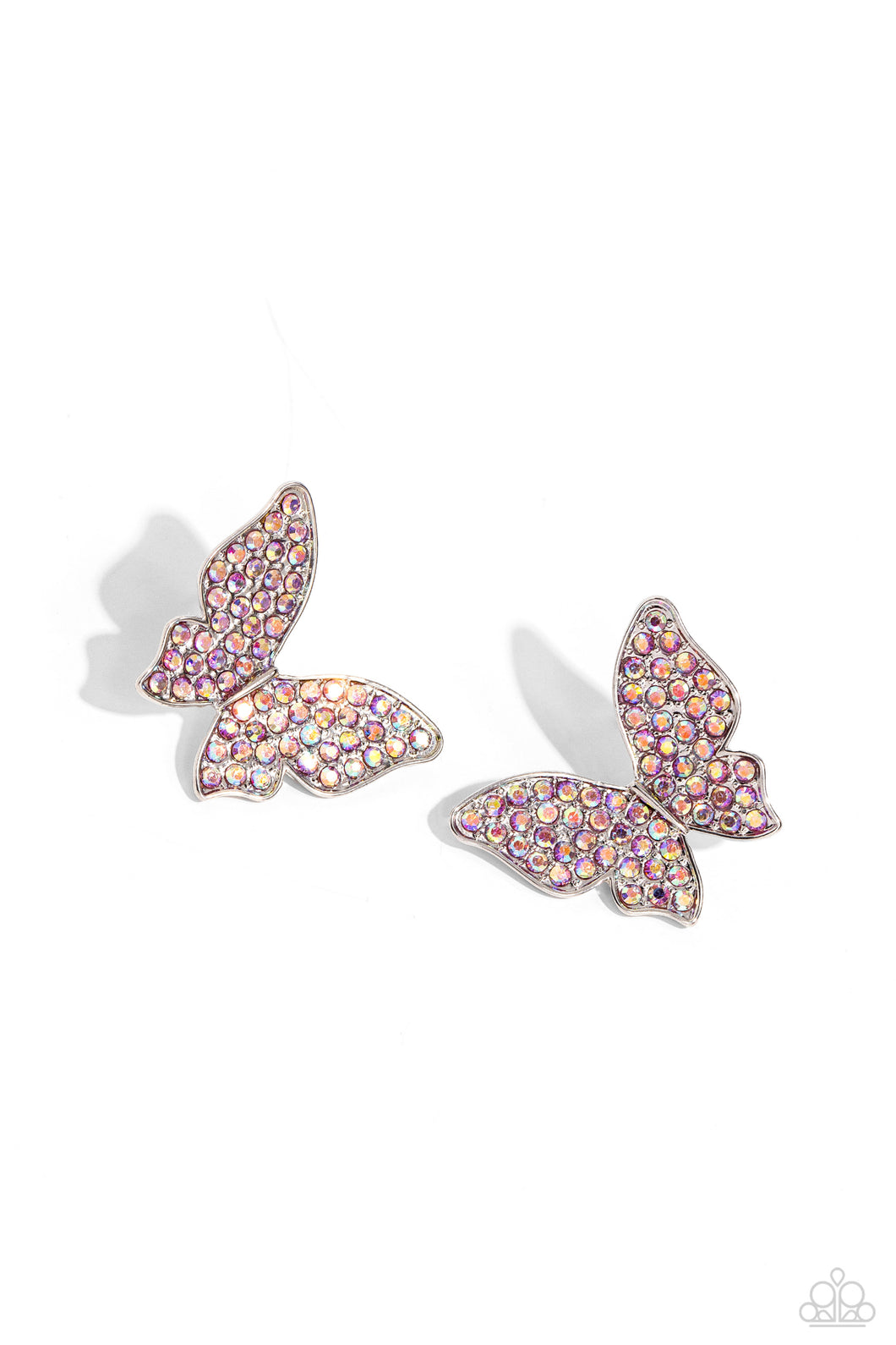 High Life Pink Butterfly Post Earrings Paparazzi-790