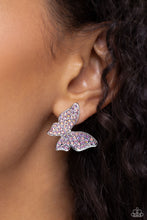 Load image into Gallery viewer, High Life Pink Butterfly Post Earrings Paparazzi-790
