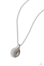 Load image into Gallery viewer, Timeless Tackle Silver Football Necklace Paparazzi-794
