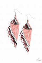 Bodaciously Bohemian Orange (Coral) Seed Bead Earrings Paparazzi