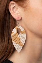 Load image into Gallery viewer, Cork Cabana White Earrings Paparazzi
