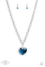 Load image into Gallery viewer, Flirtatiously Flashy Blue Heart Necklace Paparazzi-541
