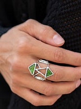 Load image into Gallery viewer, Making Me Edgy Green Ring Paparazzi
