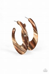 Retro Renaissance Brown Hoop Earrings Paparazzi