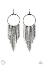 Load image into Gallery viewer, Streamline Shimmer Black Paparazzi Earrings
